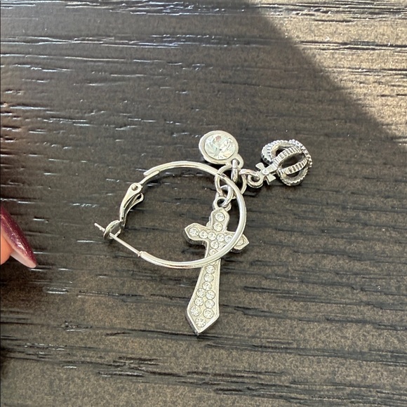 Park Lane Silver Crown Charm Earrings - Picture 3 of 3